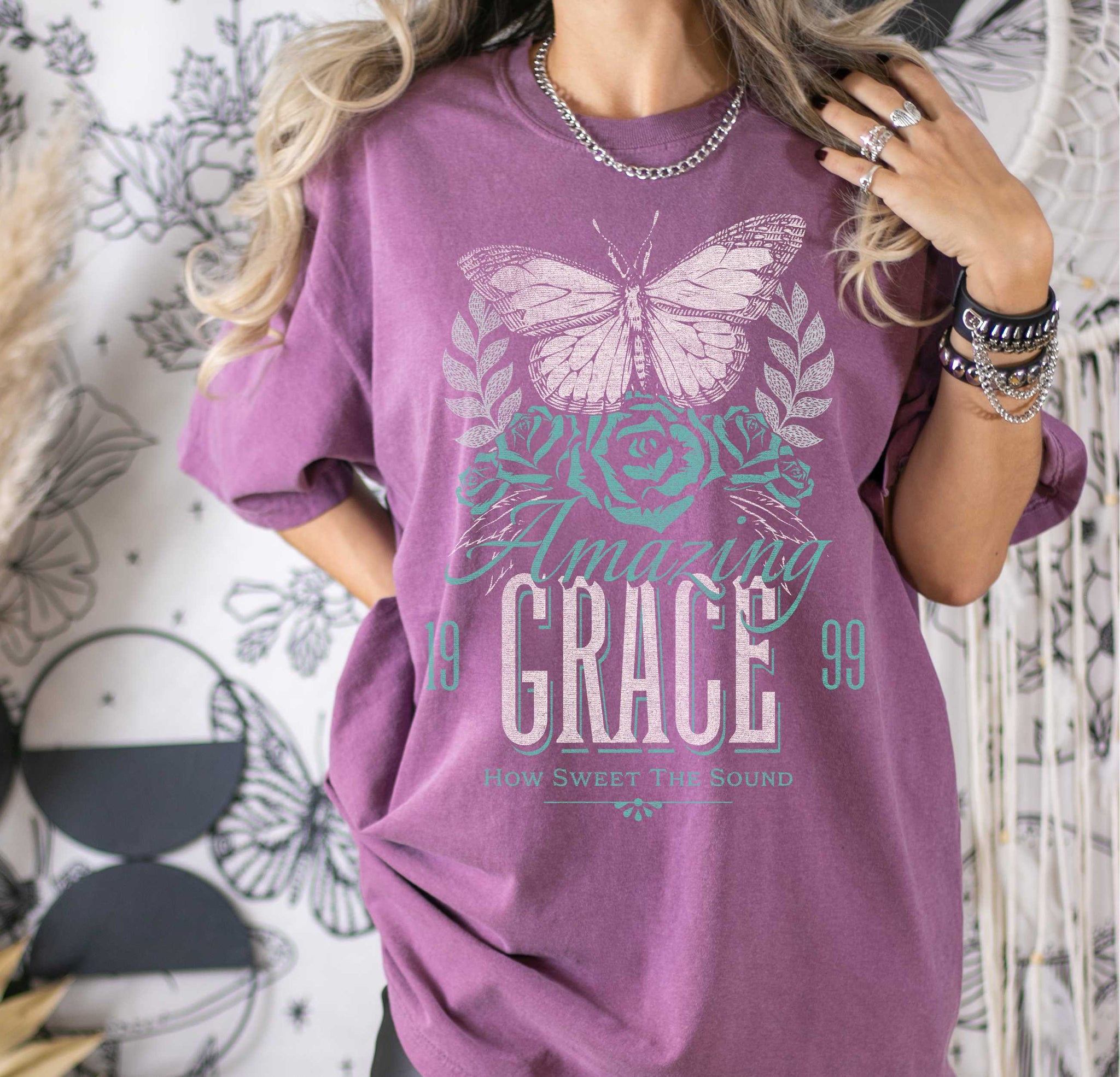 0435 Amazing Grace Butterfly Comfort Color Tee