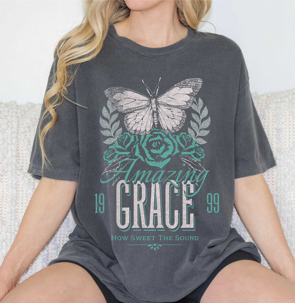 0435 Amazing Grace Butterfly Comfort Color Tee