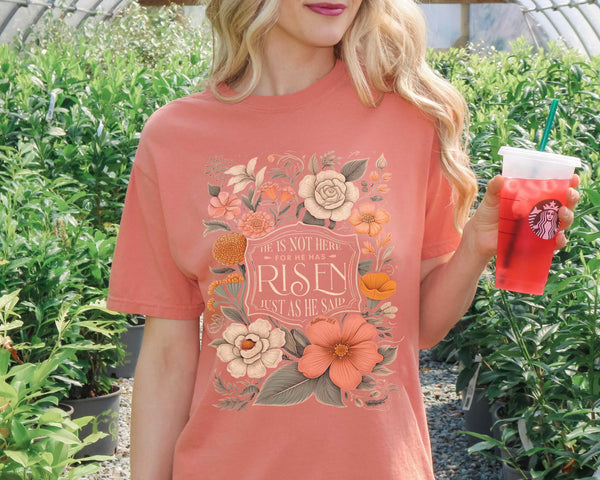 0436 For He Has Risen Comfort Color Tee