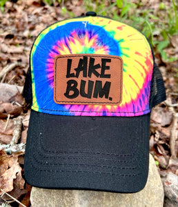 Lake Bum Neon Rainbow Tie Dye Hat