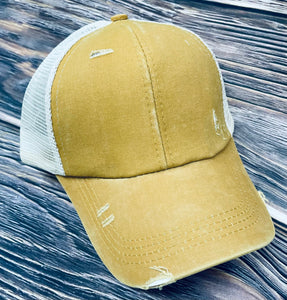 Mustard Criss Cross Hat
