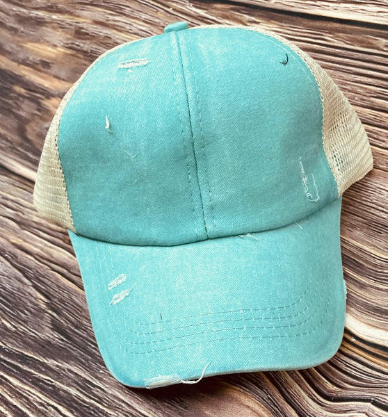 Seafoam / Mint Criss Cross Hat