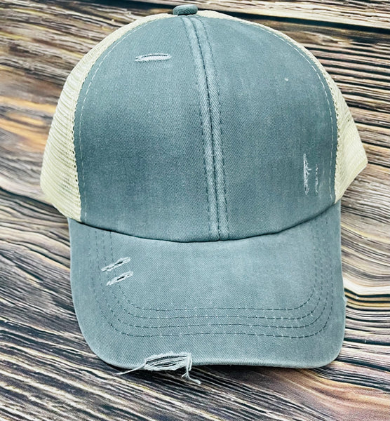 Washed Grey Criss Cross Hat
