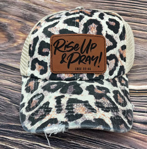 Rise Up and Pray Leopard Criss Cross Hat