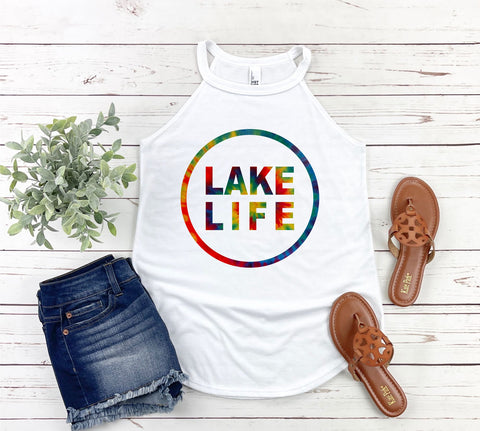0006 Tie Dye Lake Life Tank