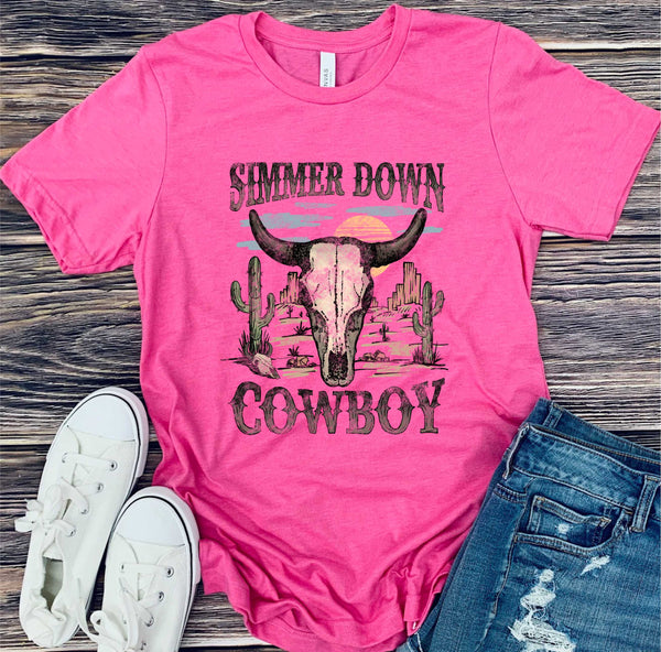 0170 Simmer Down Cowboy Tee