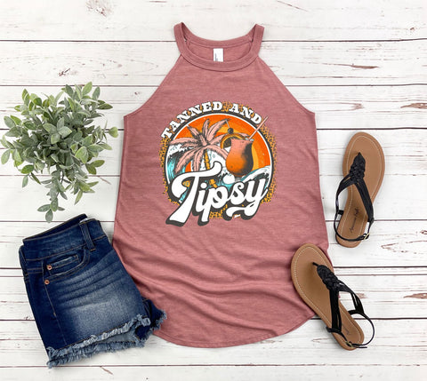 0148 Tanned and Tipsy Rocker Tank