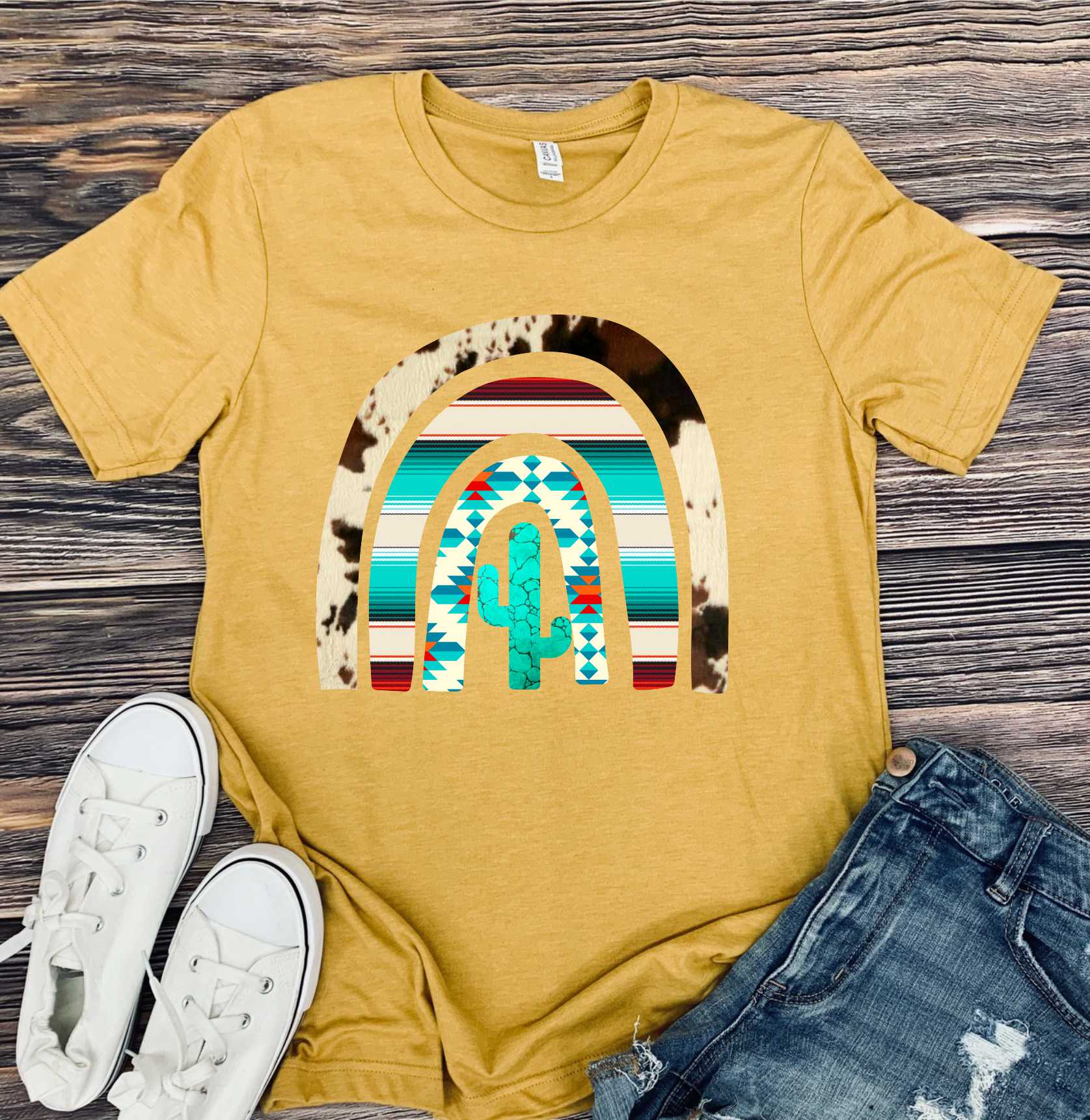 0012 Western Cactus Rainbow Shirt